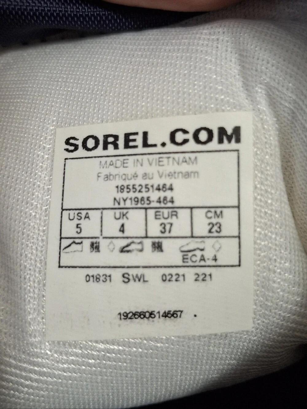 Sorel Navy and Light Blue Kids' Winter Snow Boots Size 5.